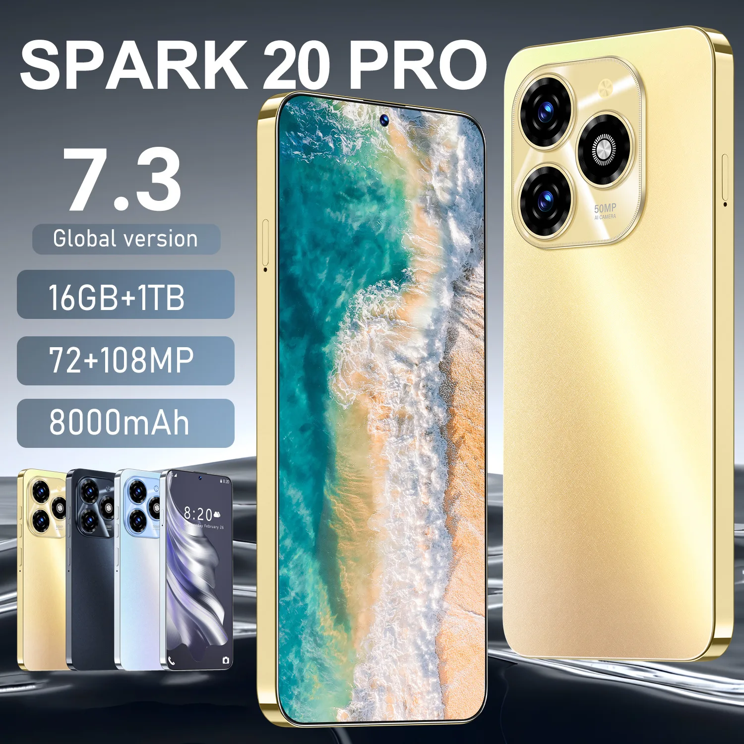 Brand New Tecno Spark 20 Pro Phone HD+ 5g Smartphone Plus10-core 5g Network 7000mah Android14.0 16GB+1TB Mobile Phone - Image 4