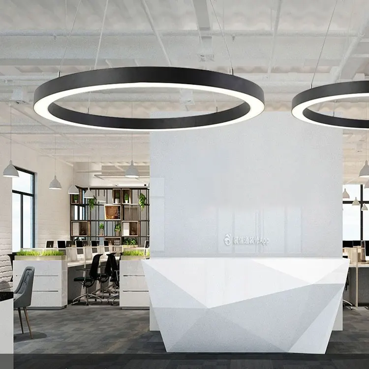 Indoor Brass Round Led Ceiling Lighting Ring Hanging Lamp Circular Rectangular Pendant Lights Modern Led Chandelier - Image 4