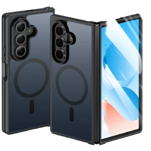 Magnetic Translucent Magnetic Mobile Case for Samsung Galaxy Z Fold 7 Full Cover Wireless Charge Cases with Magnet New