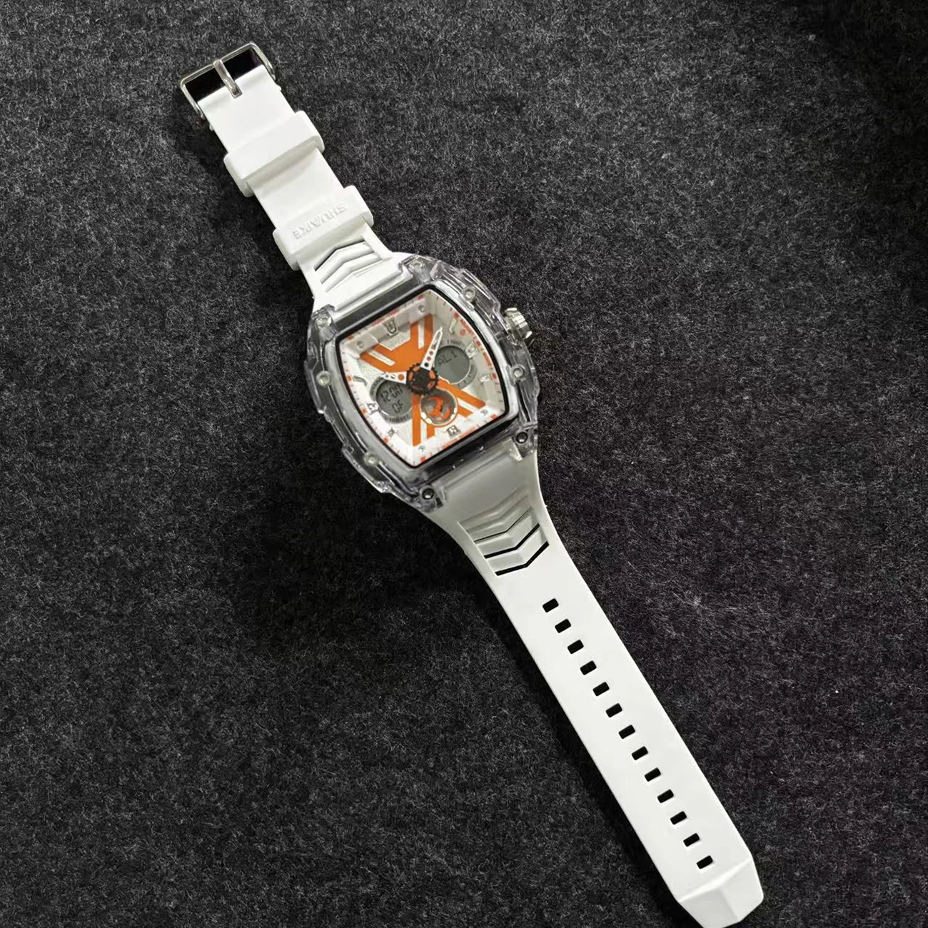 Men's Sport Digital Quartz Watch Tonneau Case Water Resistant LED Electronic Stop Watch Silicone Band Wholesale Pack of 2 - Image 4