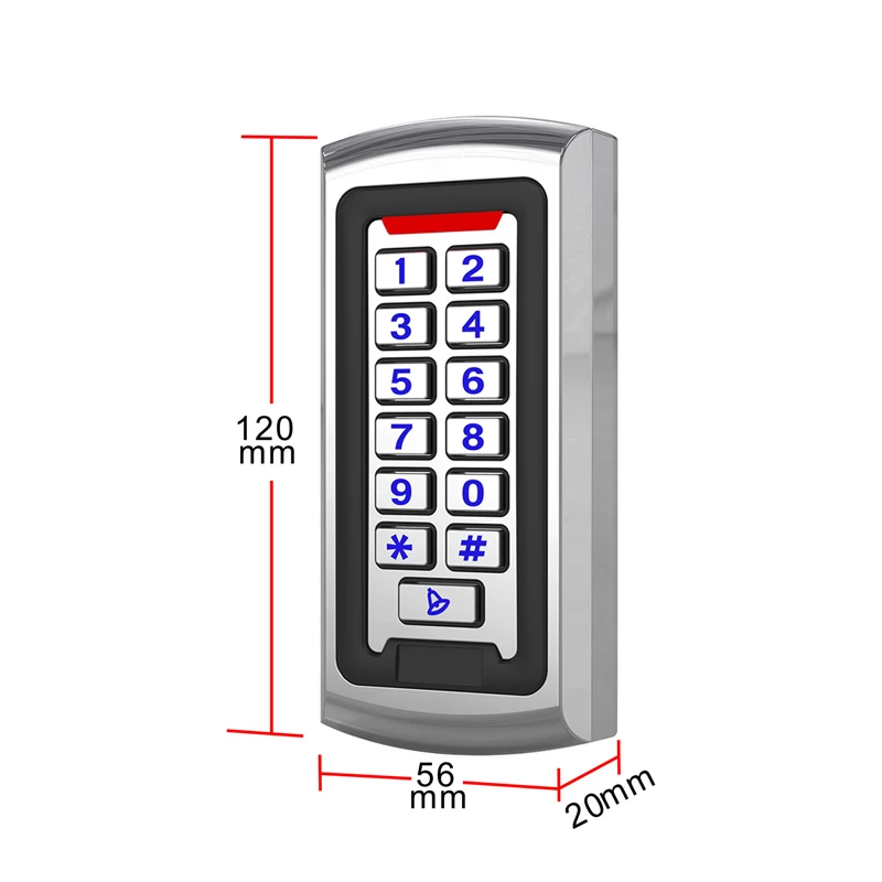 Standalone 125KHz IP68 Waterproof Wiegand Protocol Numeric Keypad Standalone Metal Doorbell 8cm Reading Cards Access Control - Image 3