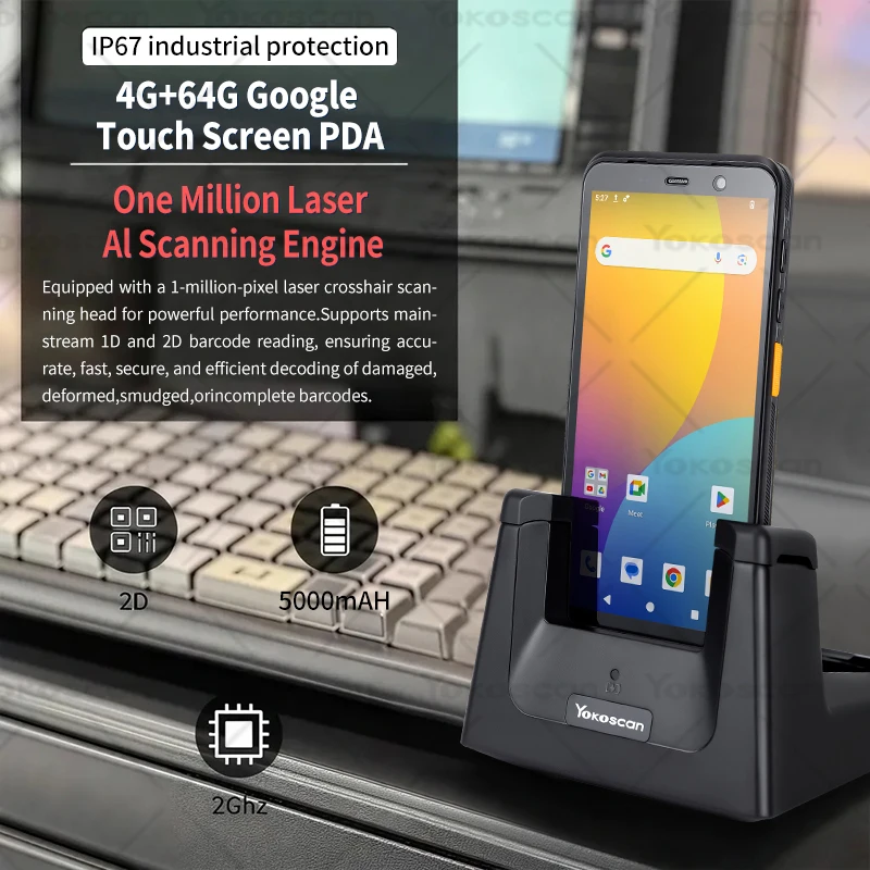 Handheld Terminal Google GMS PDA NFC 6.0 InchesTouch Screen Android14 1d/2d/QR Terminal Device 5000Ah With WIFI 4G for Logistic - Image 2