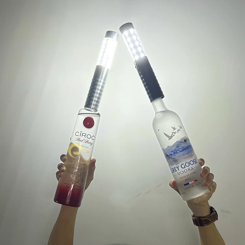 RICHSHINING Rechargeable Led Champagne Handheld Light Led Strobe Baton Sparkle Bottle Topper Light Stick
