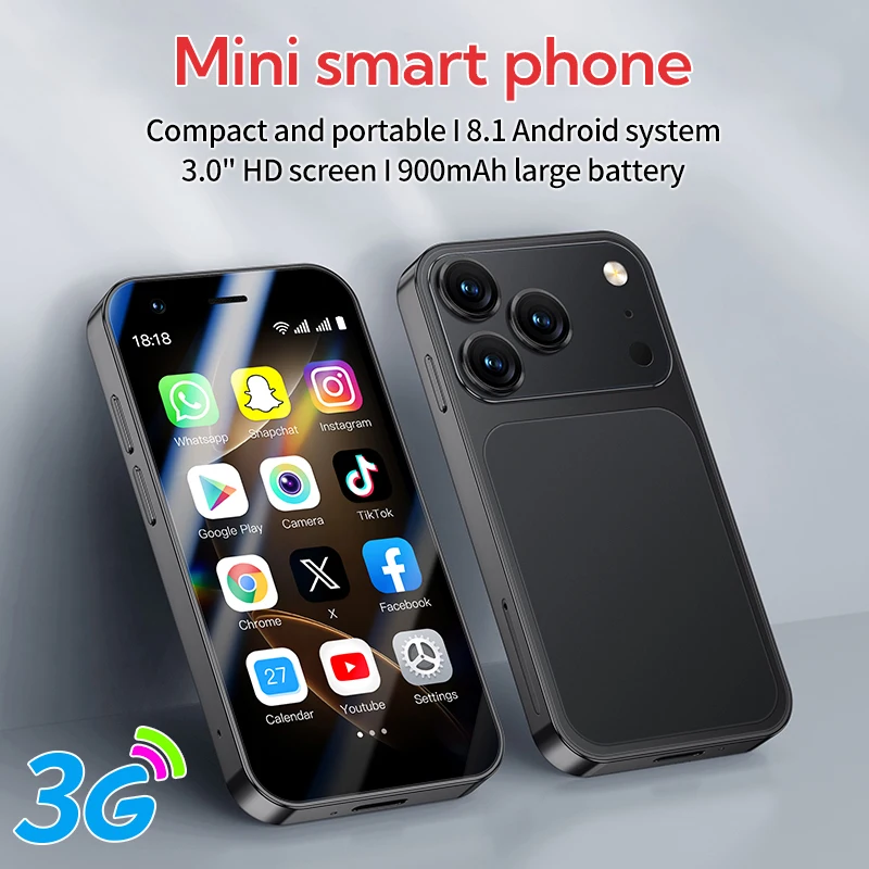 New A17 Mini Stylish Mini Body 3.0'' Screen 4+64GB 3G Global Version Smartphone Dual Sim Card Mobile Phone Cellphone - Image 4