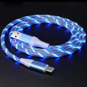 100W Luminous LED Light 7A 1m 2m USB a to Type C Fast Charging Cable 16 Pro Max Xiaomi Samsung for Iphone 15 Pack of 5