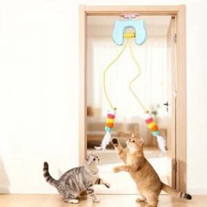 FE Electric Lifelike Modern Cat Teaser Wand Eco-Friendly Smart Pet Toy Boredom Relief Hanging Door Yo-Yo Kitten Hunting Exercise Pack of 10