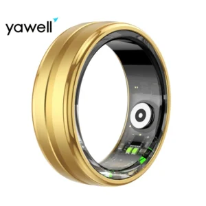 Yawell High Quality 5ATM Waterproof Gold Smart Ring Air Gesture Camera Female Cycle Remind Health Tracking R06 Smart Finger Ring Pack of 2