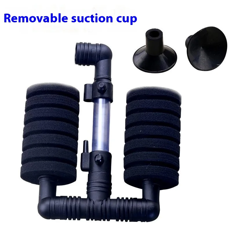 Xinyou Eco-Friendly Betta Fish Shrimp Aquarium Accessory XY-2822 Double Head Sponge Filter Quiet Pneumatic Filtration Pack of 2 - Image 2