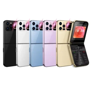 Unlocked Flip Lady Senior Mobile Phone Dual Sim Clamshell Slim Size Speed Dial Torch Magic Voice Blacklist Push Button Phone Pack of 5