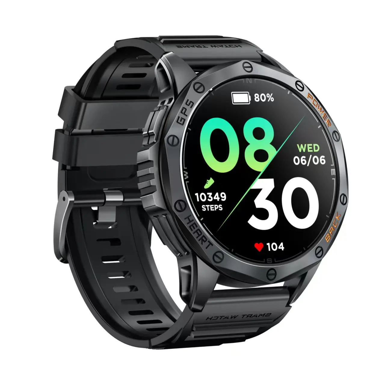 K67 GPS Sports Smart Watch LED Flashlight IP68 Waterproof Barometric Compass Altimeter Men Amoled Smartwatch 530mah Battery - Image 4