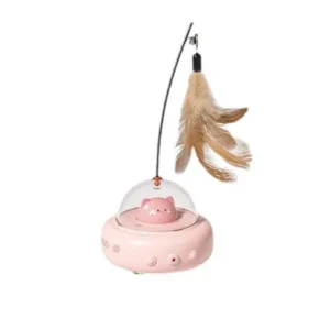 Automatic Electric Induction Cat Teaser with Feather Stick and Plastic Material for Boredom Relief Pack of 4