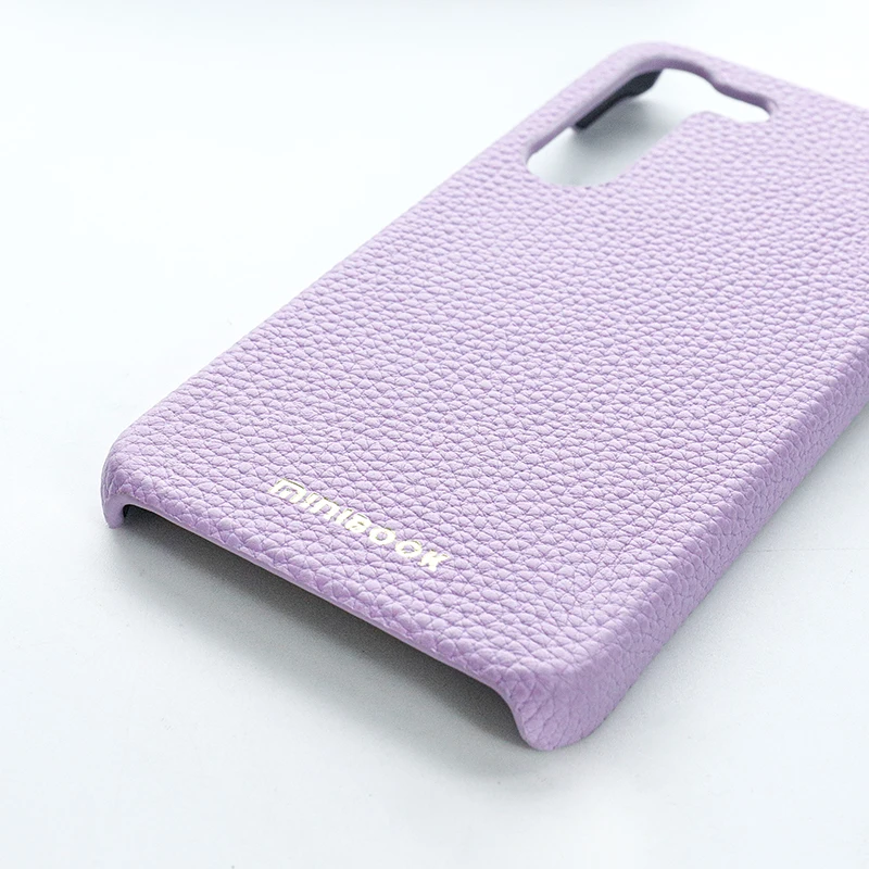 Custom Luxury Phone Back Cover Shockproof Pebble Genuine Leather Case for Samsung galaxy S23 Ultra - Image 4