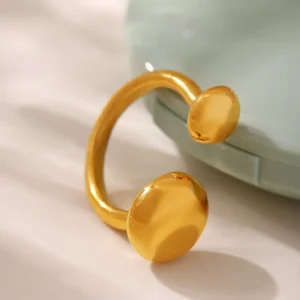 Unique Fine Rings Stainless Steel Headphone Shaped Ring High Polished Silver Special Waterproof Adjustable Rings for Women Pack of 6