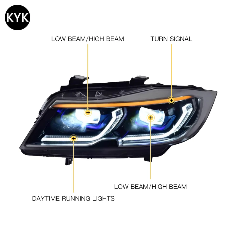 Car Front Light Assembly for BMW 3 Series E90 2005-2012 LED Head Lamp Durable Head Light Auto Parts Upgrade E90 LED Headlights Pack of 2 - Image 2
