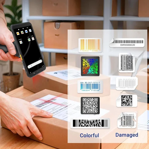 Android 14 Barcode Scanner Handheld Mobile Computer 6-inch Touchscreen ...