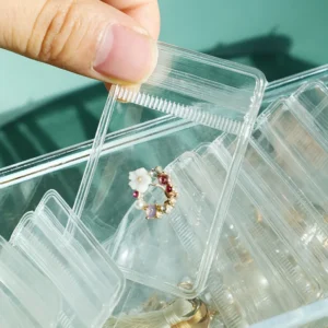 CSMD Chinese Manufacturers 13x13cm Personal logo Accept Wholesale Pvc Material Transparent Zip Lock Jewelry Accessories Bag