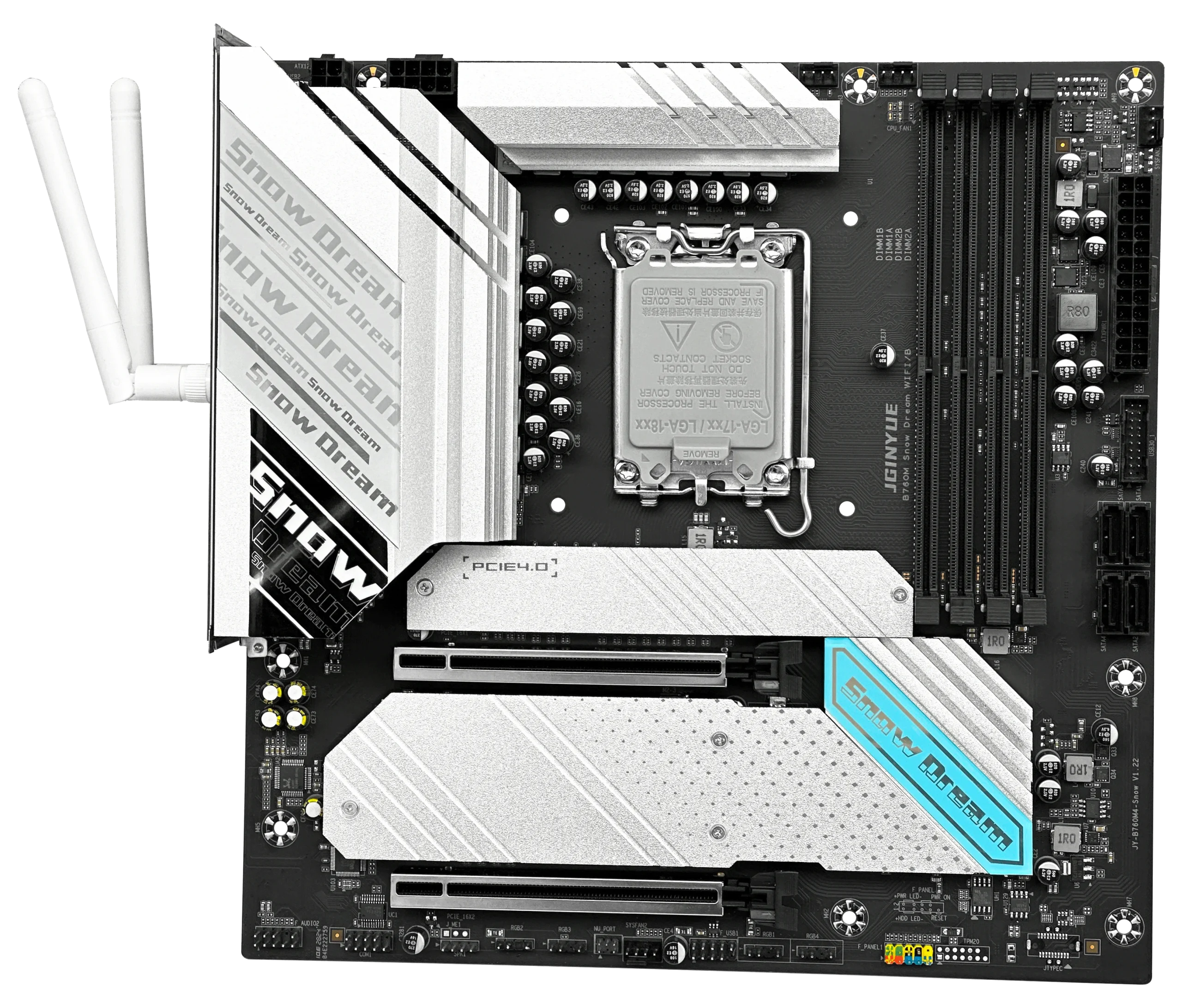 JGINYUE B760M Snow Dream WiFi/B Motherboard DDR4 Mainboard Supports 12th 13th and 14th Generation LGA1700 Platform Processors - Image 2