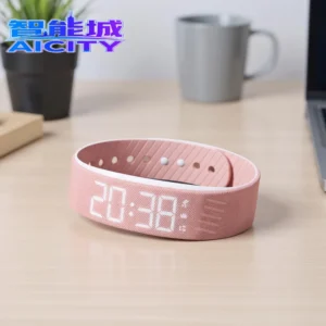 OLED Alarm Watch Digital Watch with Silent Vibration Silicone Band 5-10 Days Battery Life