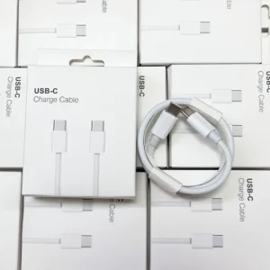 1M 60W USB-C Fast Charging Cable Nylon Jacket Pure Copper Conductor /17 Max Pro Computer Color Box Included for iPhone 16 Pack of 100