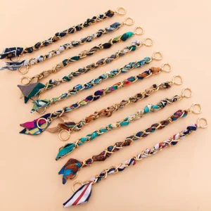 High-Appearance Female Wrist Mobile Phone Straps Wide Version Hanging Rope with National Wind Ins for Mobile Case Pack of 5