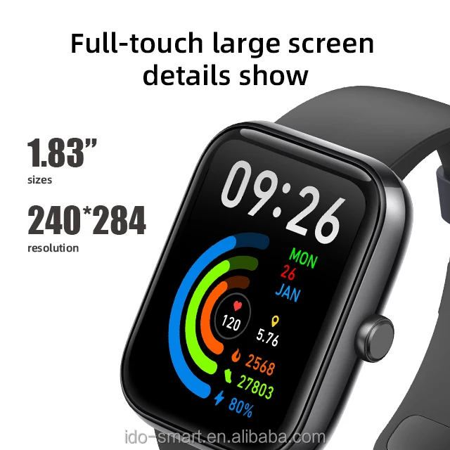 IDO Alexa Voice Innovative Fashion Smart Watch IP68 Waterproof Fitness Monitoring Sport Activity for ISO Android - Image 2