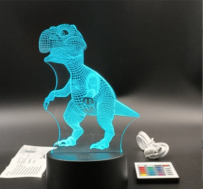 Customize Shape Visual Multicolor 16 Color Changing Wireless Acrylic 3d Illusion Led Night Lamp with Remote Control - Image 3