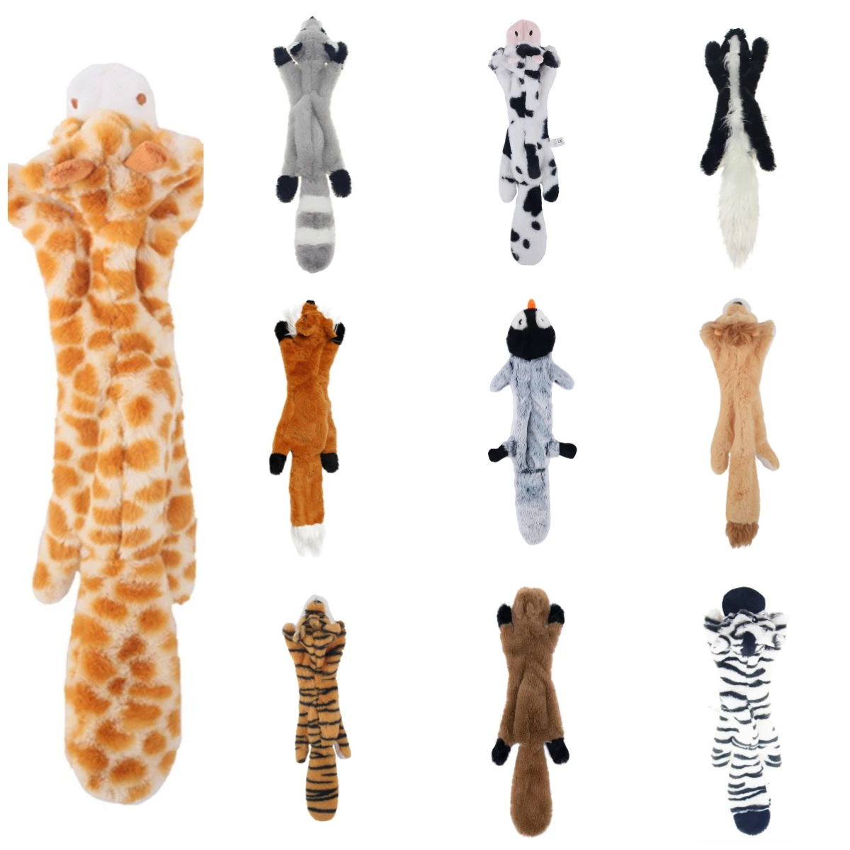 Joysing Indestructable Dog Toys No Stuffing Dog Squeaky Toys Dogs Plush Cute Animals Natural Puppy Toys Pack of 10 - Image 4