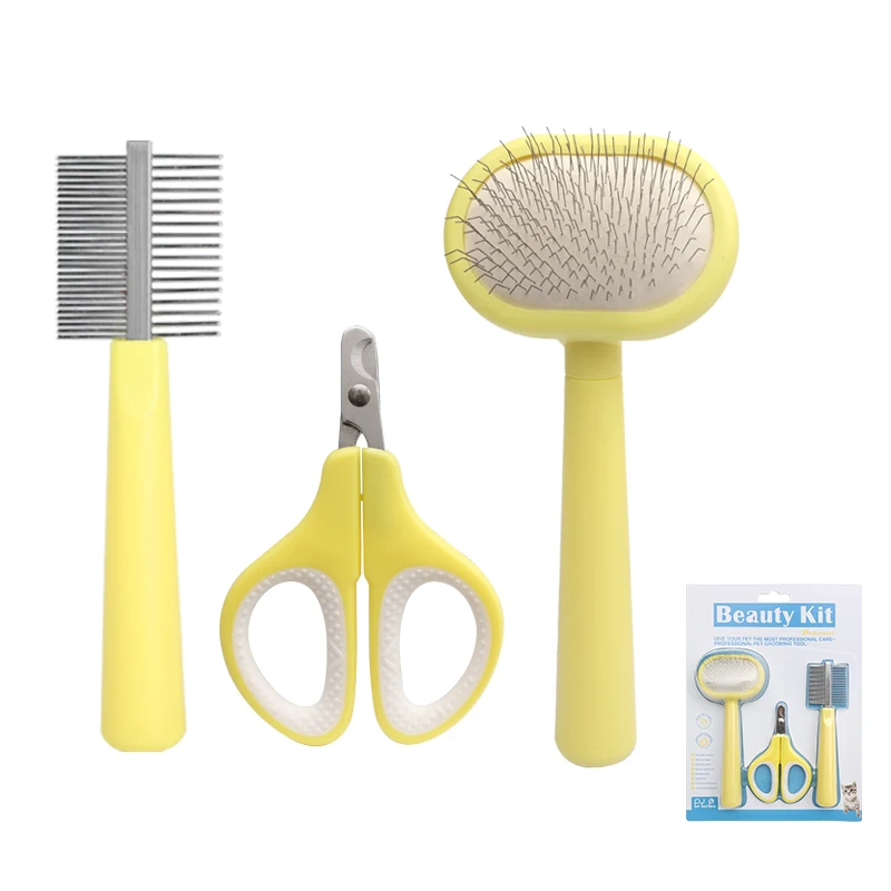 Factory Wholesale 3 in 1 Pet Products Pet Clean Tool Dog Pet Grooming Brush Kit Comb for Removing Tangles and Knots Pack of 10