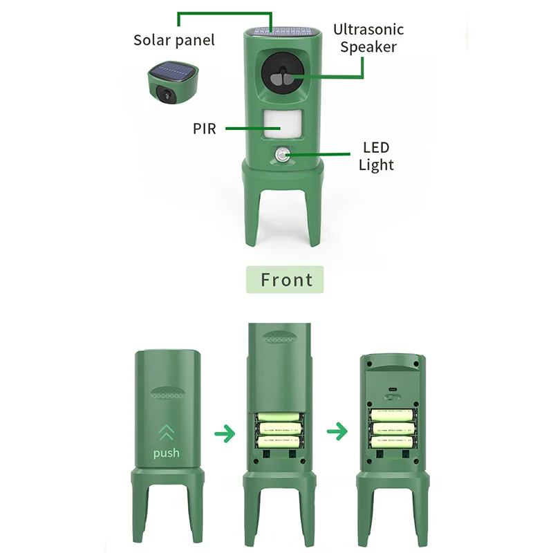 Variable Frequency Conversion Ultrasonic Infrared Sensor Animal Car Dog Snake Mouse Bird Repeller Pack of 2 - Image 4