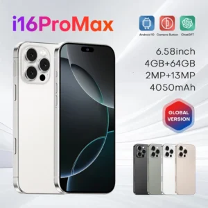 Brand New I16 Pro 6.6" HD+ 4G Smartphone | MTK6739 4GB+64GB | 2MP+13MP Camera | Face & Fingerprint Unlock Mobile Phones Pack of 50