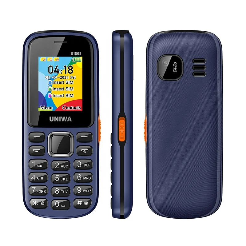 Ready to Ship Unlocked E1808 2G GSM Triple Standby 3 SIM Card Keypad Cell Phone With 800mAh Battery Pack of 20 - Image 2