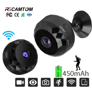 Rscamtom A10 Indoor Camera Magnetic Mount 450mAh High Capacity Battery Plug-and-Play Wifi Mini Camera Pack of 100