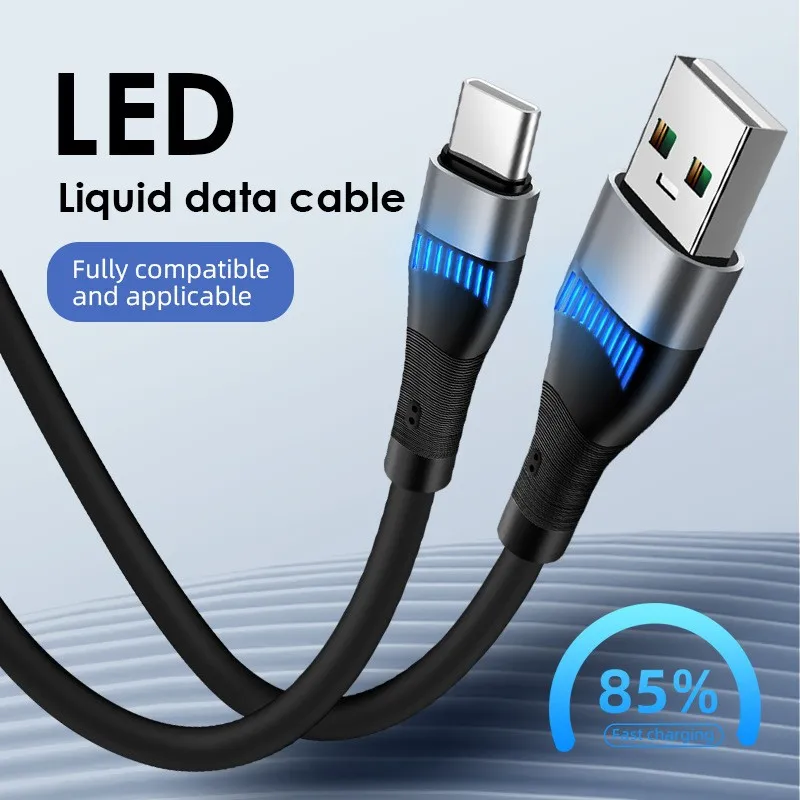 Smart USB Type-C Data Cable 1m TPE Jacket Fast Charging and Huawei LED Light Compatible with iOS for iPhone 15 Pack of 100 - Image 3