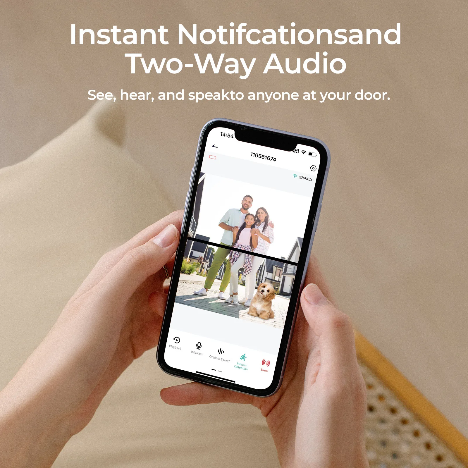 Dual Lens 5MP WIFI Smart Waterproof Two-Way Audio Wireless Video Doorbell with Low Power Dual Doorbell Phone Camera - Image 3