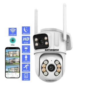 ICsee Wholesale Full Color Night Vision ICSee 6MP 3K Dual Lens Wireless WiFi PTZ IP Camera CCTV Outdoor WiFi Security Camera Pack of 2