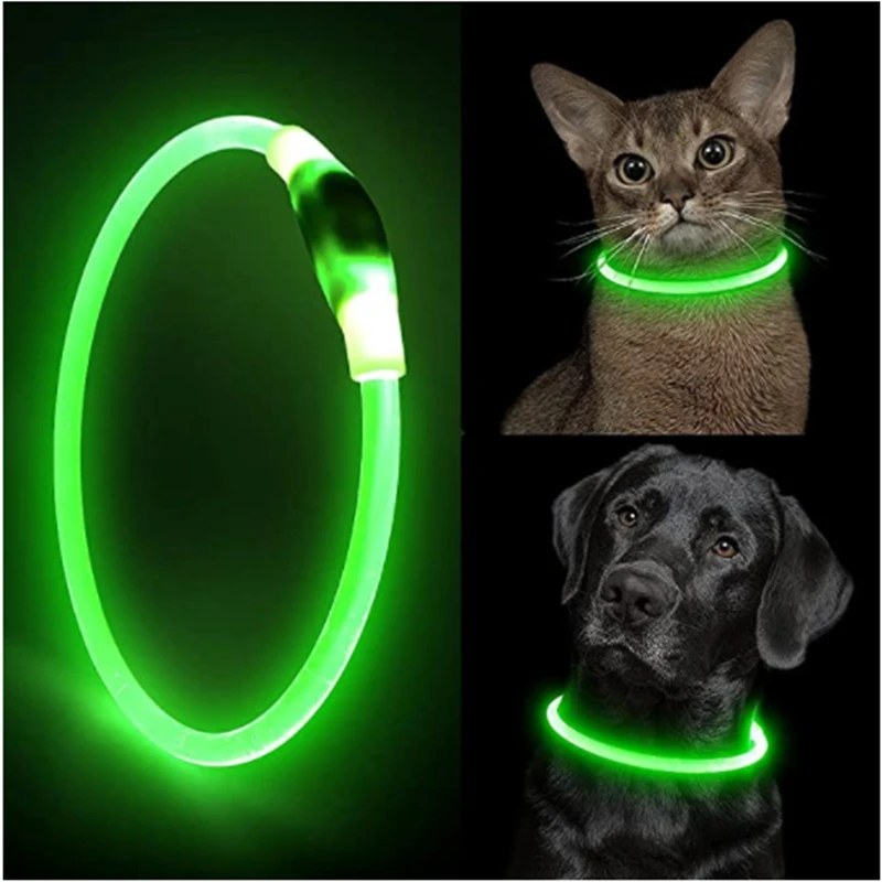 New Waterproof Flashing Light up Dog Necklace USB Rechargeable Pet Collar Night Safety Luminous Glow in Dark Led Dog Collar Pack of 10 - Image 3