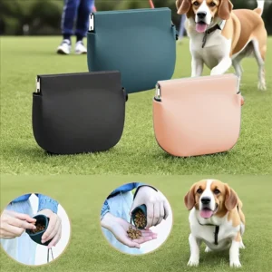 Custom Mini Portable Silicone Pet Treat Bag Dog Treat Pouch with Auto-Closing for Pet Travel or Outdoor Use Pack of 50