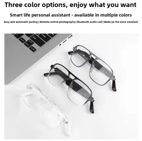 Innovative Photo Control Color-Changing Smart Glasses, Wireless BT Audio Eyewear with Voice Assistant Pack of 3 - Image 2