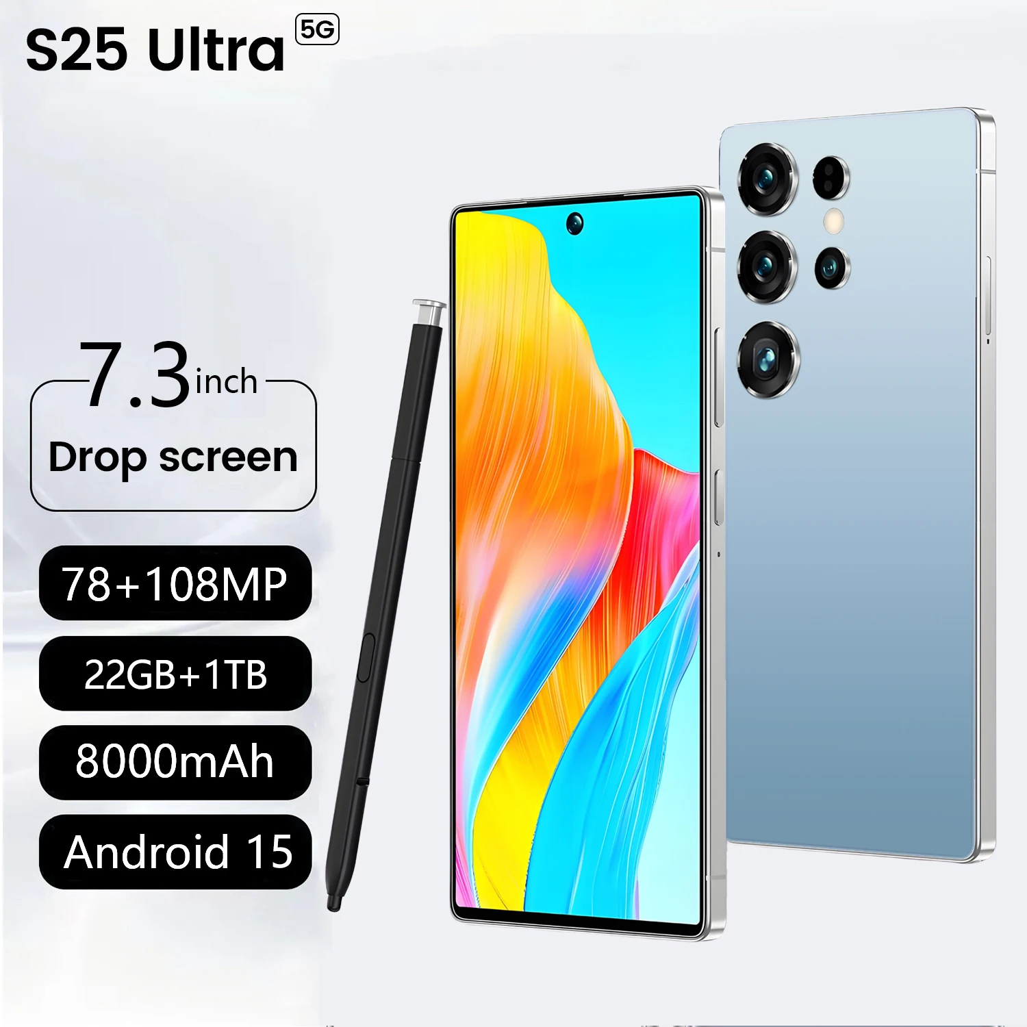 Real High Quality S25 ultra 7.3 Inch Smartphone Global 5G Full Screen Gaming 22+1TB S25 ultra Unlocked Mobile Phone Cell Phones