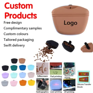 Factory-direct Silicone Dog Training Treat Pouch Pet Outdoor Waist Bag Multi-Purpose No Closure