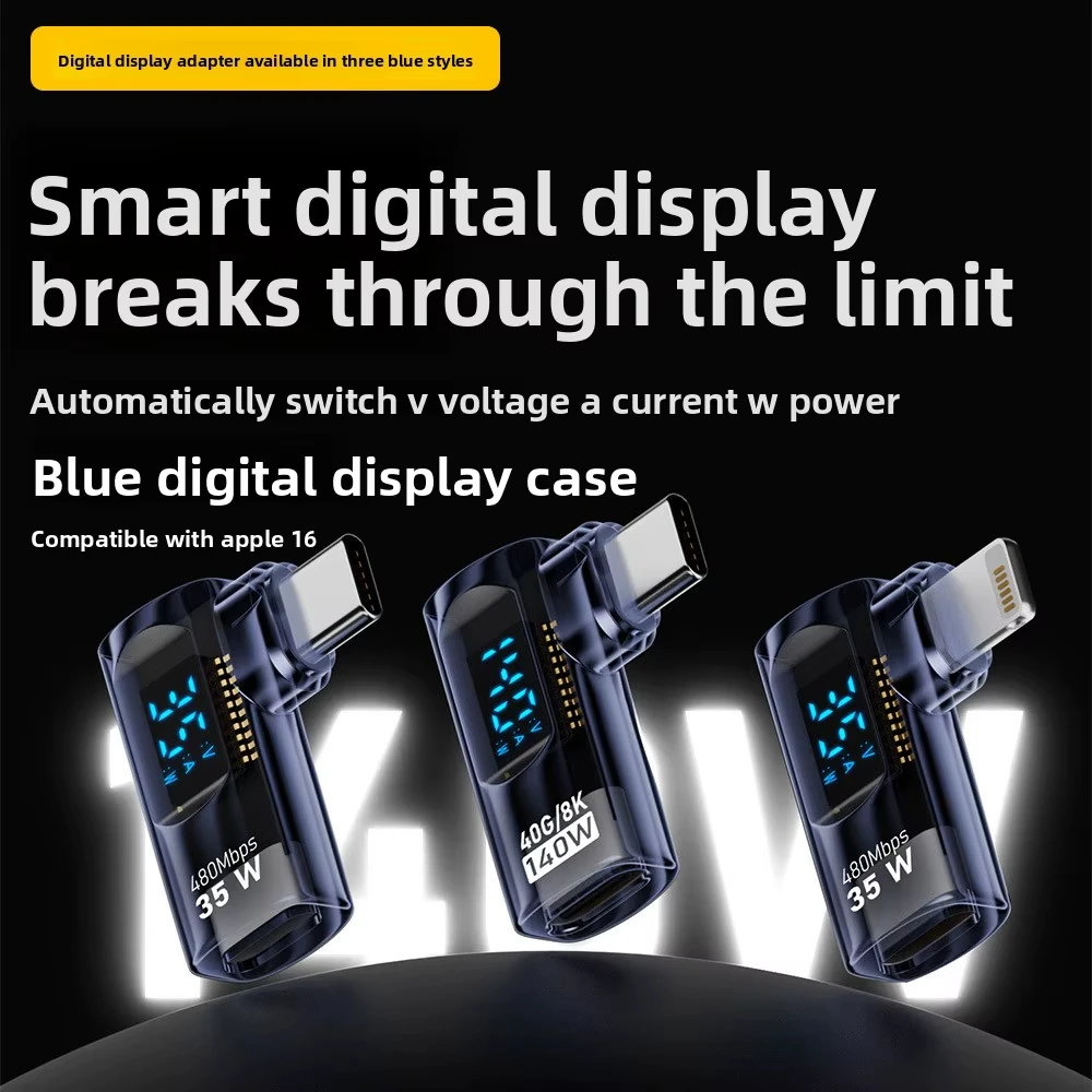 Type-C to USB Adapter PD Chip DC Output Digital Display Converter Mobile Phone Fast Charge OTG USB 40GB PC Pack of 7 - Image 2