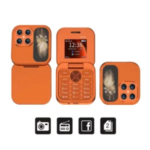 I17 MINI Foldable Mobile Phone 2 SIM Card Speed Dial Magic Vioce FM Radio Flashlight 2G GSM Small Square Button Cellphones Pack of 5