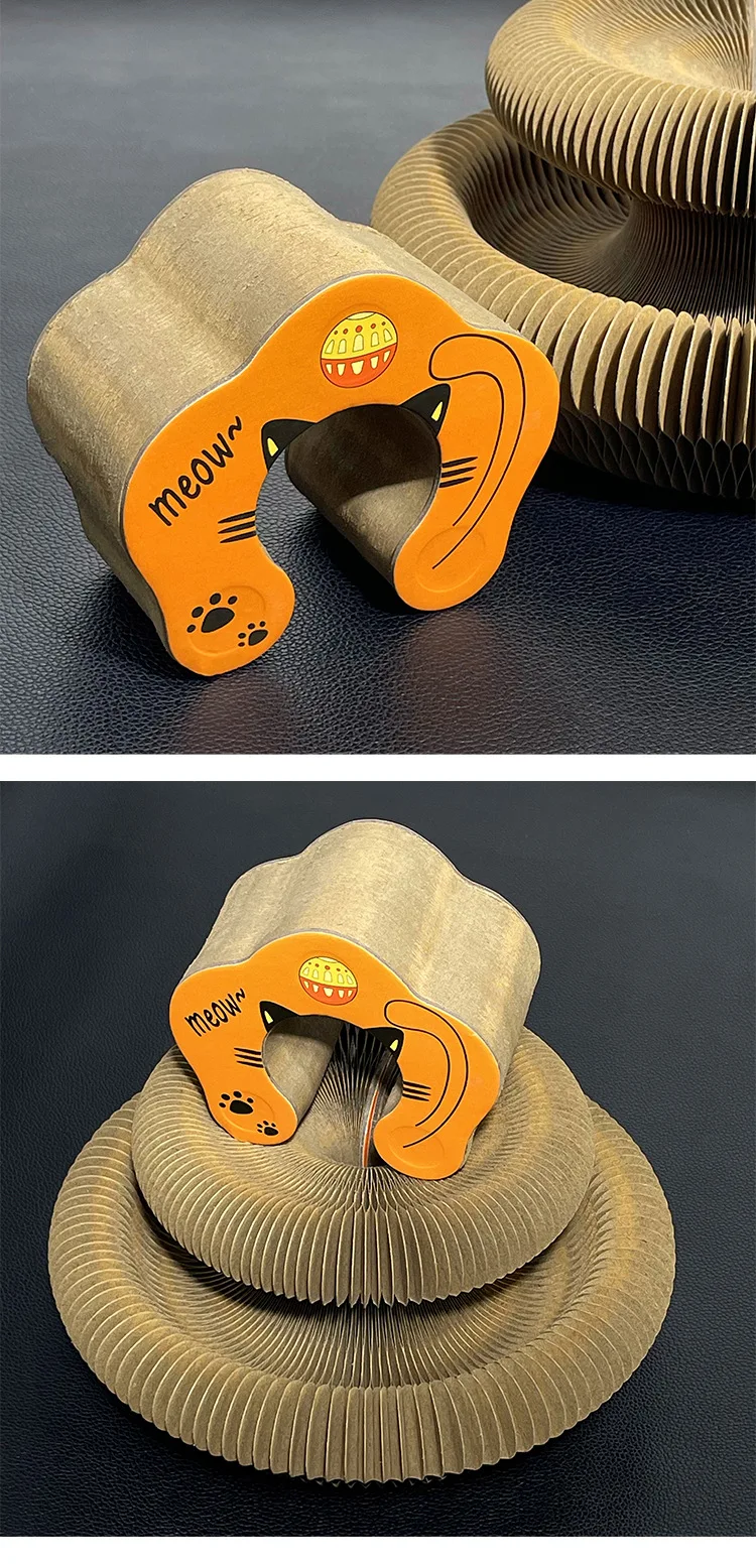 Wholesale Kitty Kurlz Accordion Cat Scratcher Direct From Factory Magnetic Packaging Nail Grinding Interactive Kitty Scratch Toy Pack of 36 - Image 4