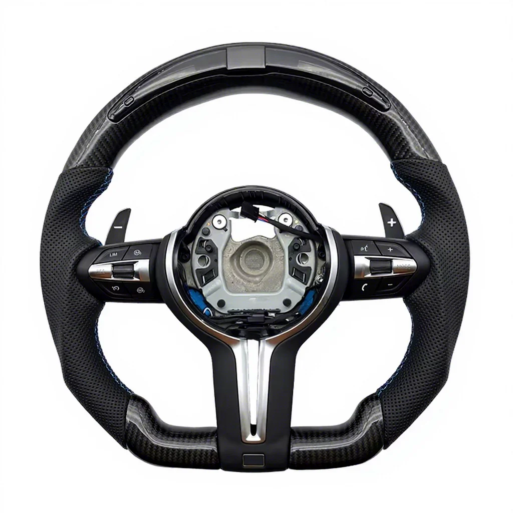 Explosive Models Carbon Fiber Led Perforated Leather for BMW 3 Series 5 Series F10 F20 F30 F90 F01 F02 Car Steering Wheel