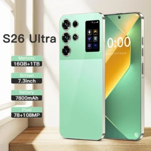 New S26 Ultra 5G Smartphone 7.3 Inch HD 16GB+1TB Unlocked Dual Card Android 14.0 Deca Core CPU Quick French