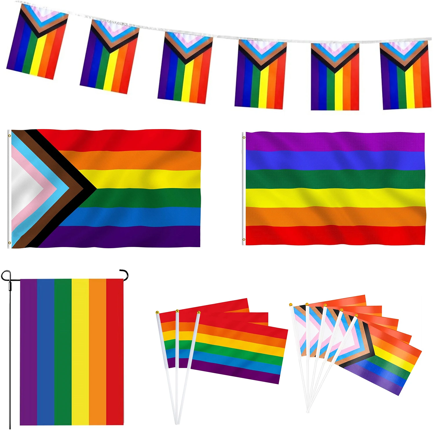 Manufacturers Wholesale Customized 3*5ft LGBT Gay Pride rainbow Flag Pack of 10 - Image 2