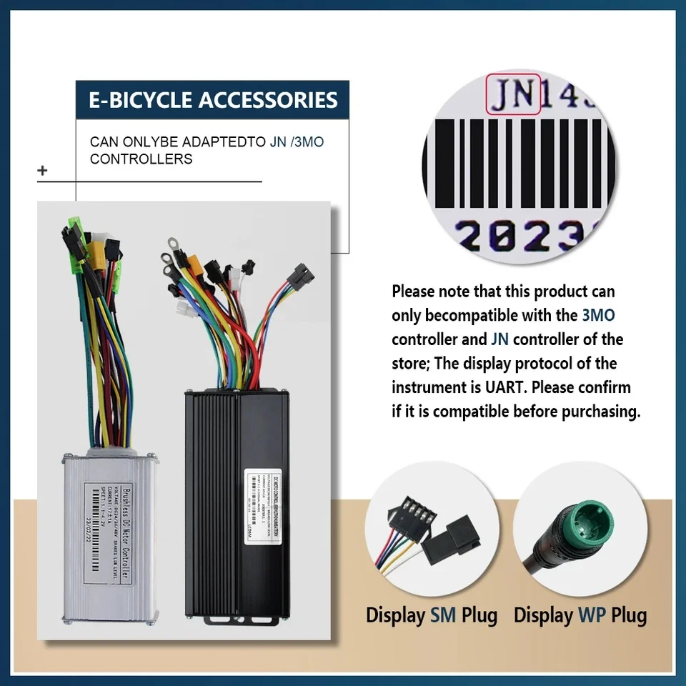 T5S LCD Display Electric Bicycle Kit 24V-72V Intelligent Digital Color Display Waterproof Plug SM for E Bikes - Image 4