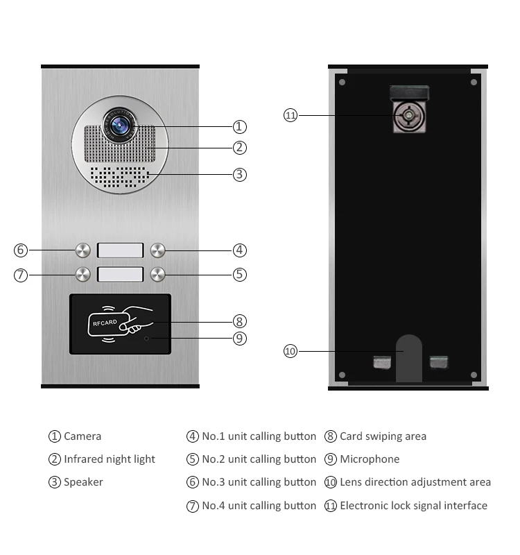 Factory Direct 7 Inch Wifi Doorbell 4 Buttons Waterproof Camera Video Door Phone System Multifamily Intercom - Image 2