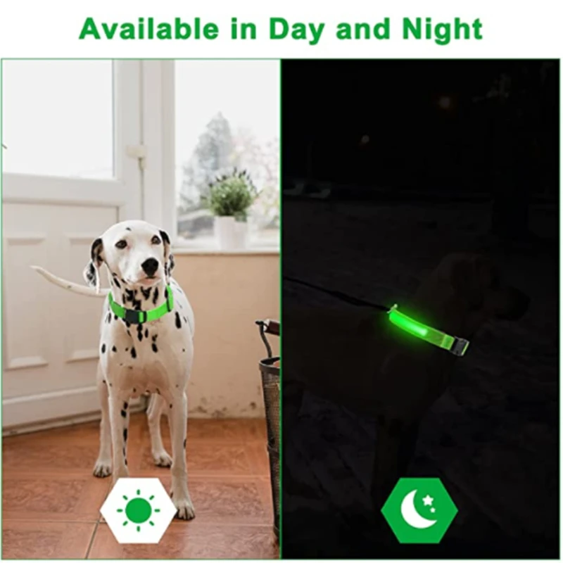 Electronic Pet LED Dog Collar Adjustable Flash Recharge Pet Collars Reflective LED Collar for Dog Night Anti-Lost Dog Products Pack of 2 - Image 3