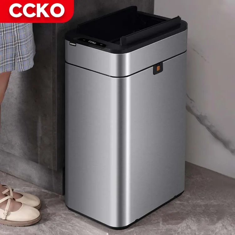 CCKO High Quality Electric Automatic Trash Bin Touchless Stainless Steel Smart Trash Can With Sensor for Bathroom Kitchen Hotel - Image 2